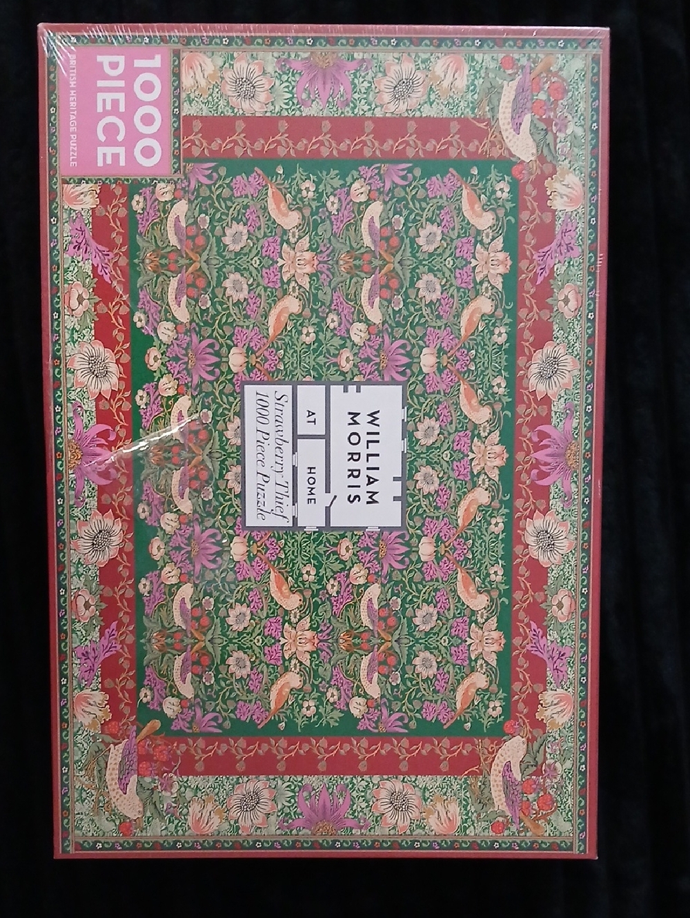 Brand new, sealed William Morris “Strawberry Thief” 1000 piece puzzle.